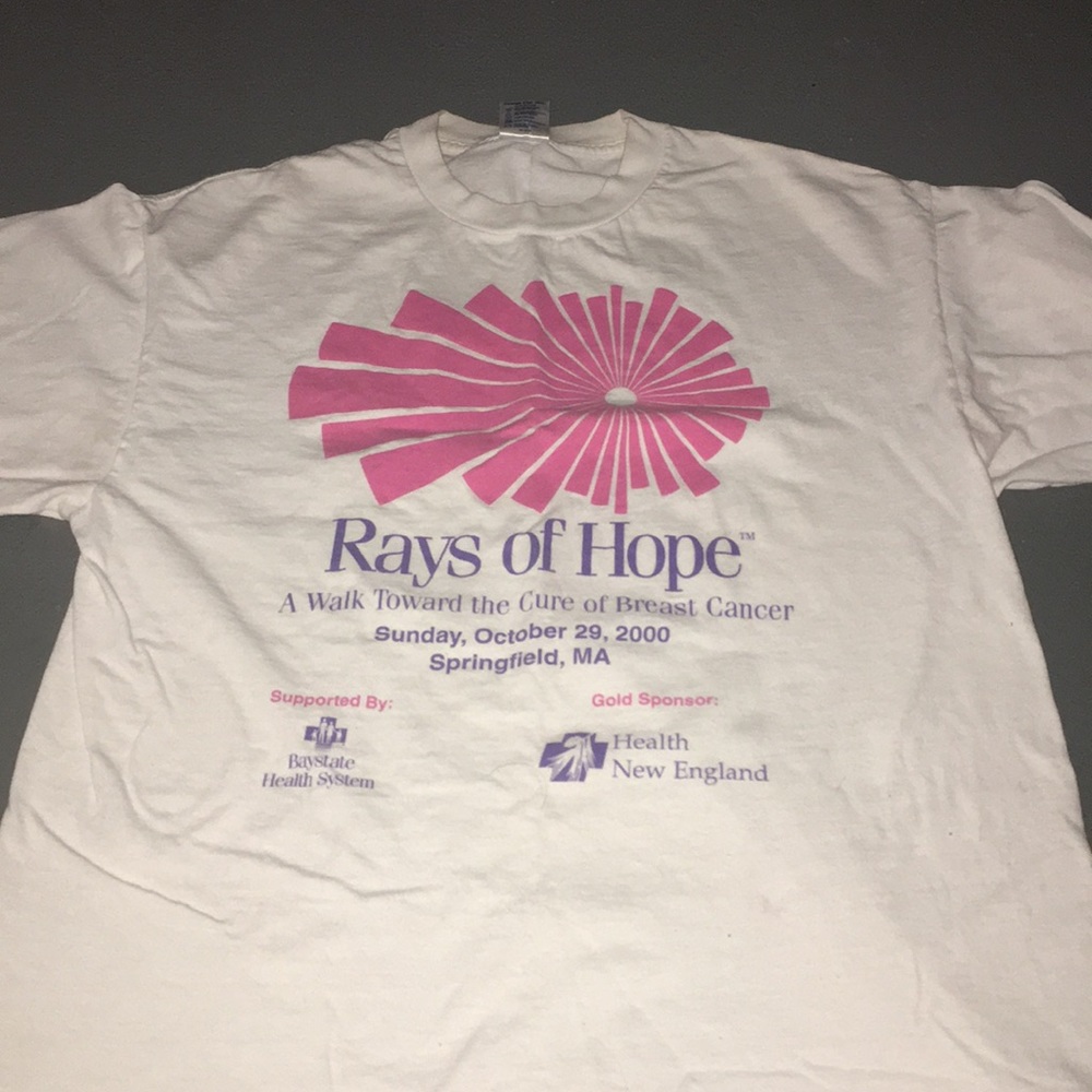 white breast cancer awareness t-shirt